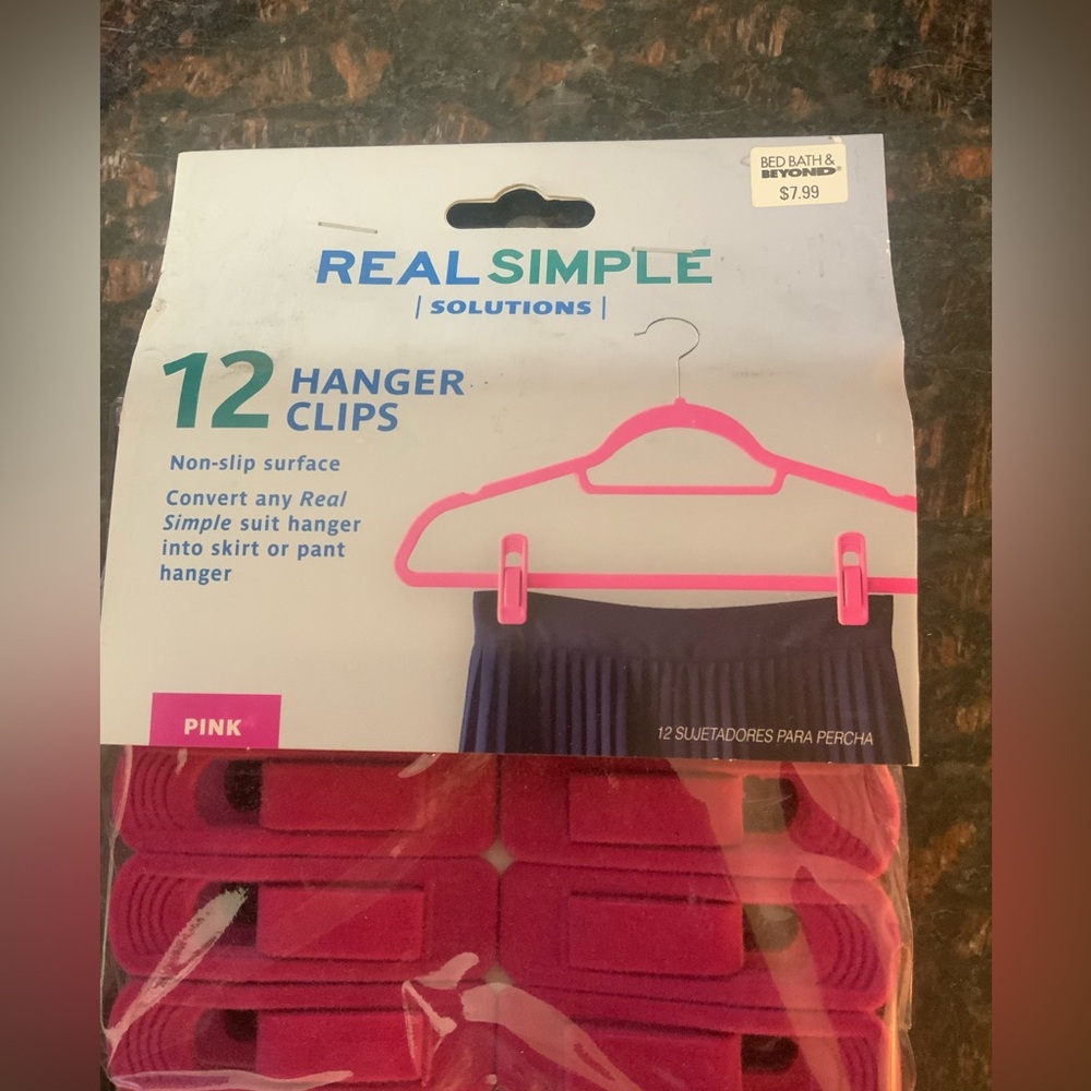 Real Simple Pink Hanger Clips. Includes 2 packages. 24 total clips